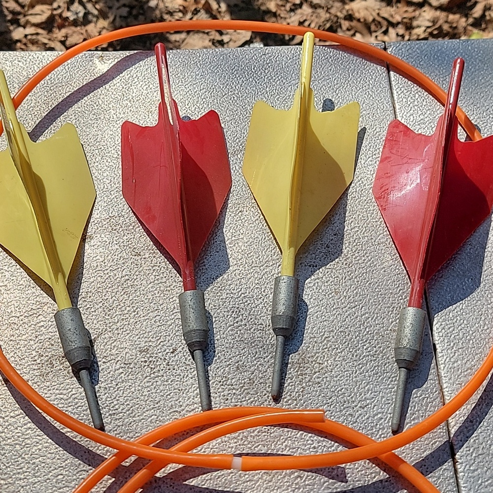Outdoor Lawn Darts Game Yellow and Red